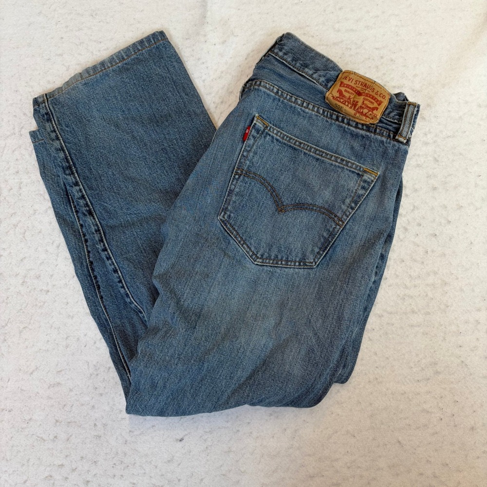 Levi's 501 Original Fit Jeans Mens 36x30 Blue Straight Leg Button Fly
